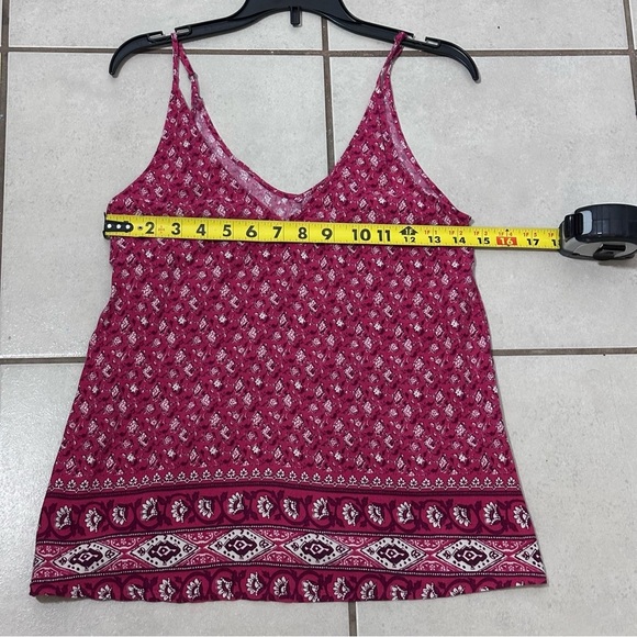 Abercrombie & Fitch Women Floral Red Print Tank top Blouse XS - Picture 6 of 7